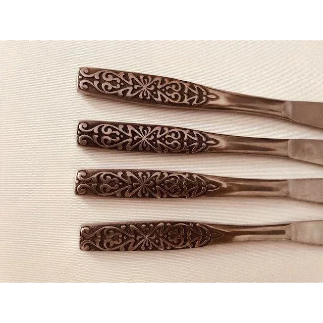 Midcentury National Stainless "Valinda" Dinner Knives S/4 For Sale - Image 4 of 5