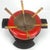 Metal Vintage Red Fondue Set in Enameled Cast Iron Cousances by Le Creuset, 1980s For Sale - Image 7 of 16
