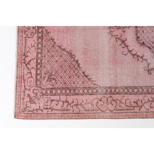 Textile Small Pale Pink Vintage Rug For Sale - Image 7 of 10