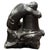 Art Nouveau 1930s Italian "Pensatore Campana" the Tinker Auguste Rodin Style Terracotta Sculpture For Sale - Image 3 of 9
