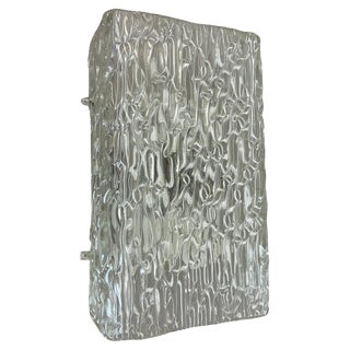 Large Hollywood Regency Cubic Ice Glass Wall Light from Kalmar Lights, 1960s For Sale