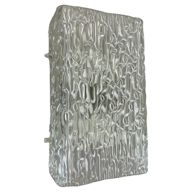 Large Hollywood Regency Cubic Ice Glass Wall Light from Kalmar Lights, 1960s For Sale
