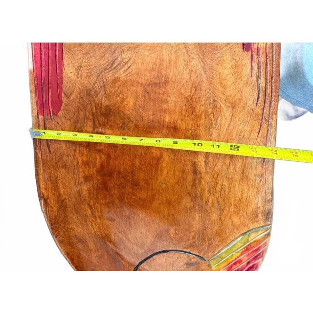 Wood Vintage Hand-Carved & Painted Wooden Fish Serving Platter / Wall Art For Sale - Image 7 of 9