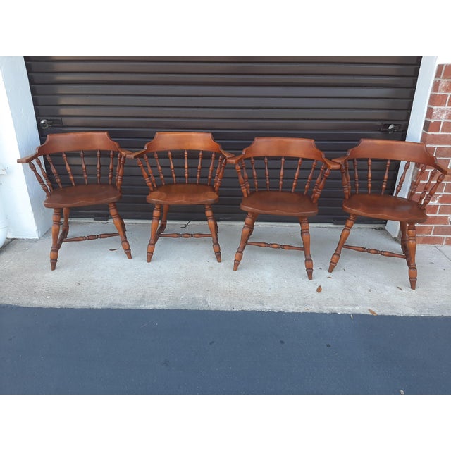 Vintage Solid Maple Captains Chairs by Hale Company Inc. Set of 4