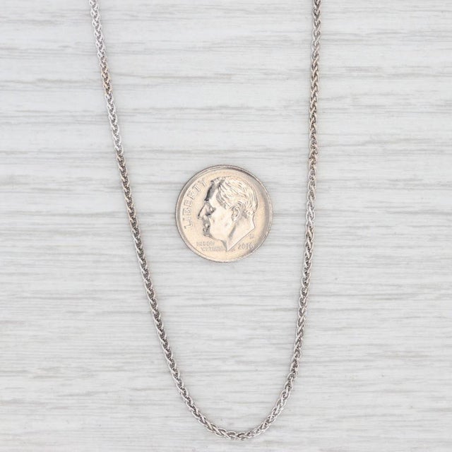 Modern Wheat Chain Necklace 29.75" 1.4mm 14k White Gold For Sale - Image 3 of 6