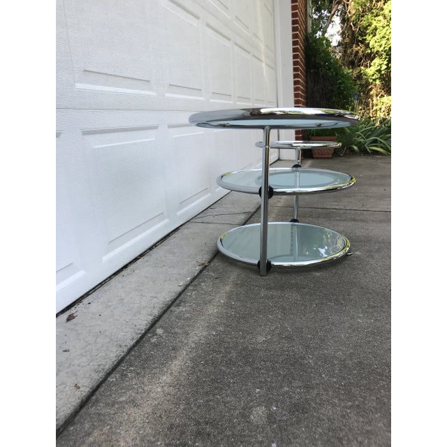 Chrome 1970s Milo Baughman Style 4-Tier Chrome Side Table For Sale - Image 8 of 13
