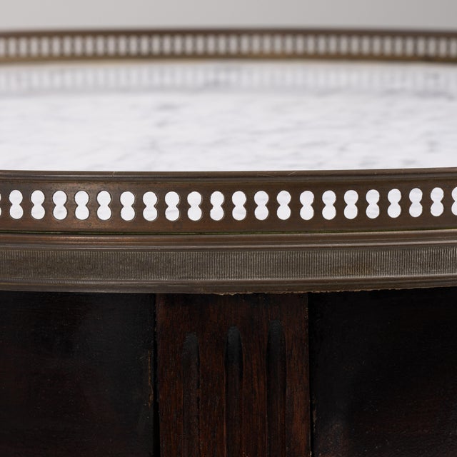 Bouillotte Table with Marble Top and Brass Accents, Antique, France, 19th Century For Sale - Image 11 of 15
