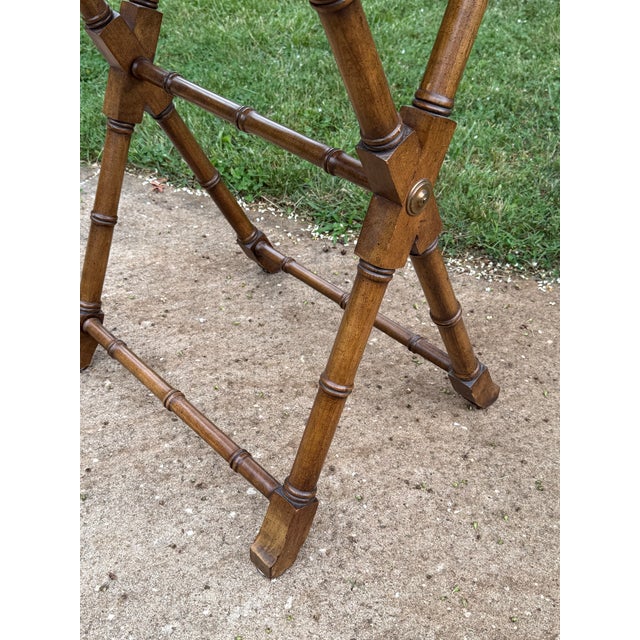 1970s Vintage Faux Bamboo Style Wooden Lectern Library Book Display Stand For Sale - Image 5 of 11