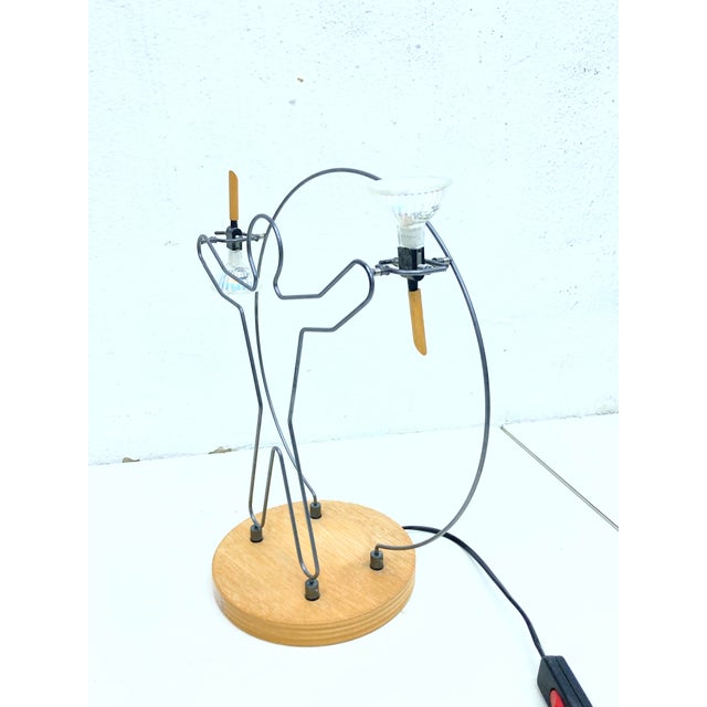 Gray Halogen Table Lamp Torchbearer by Zicoli, 1990s For Sale - Image 8 of 14