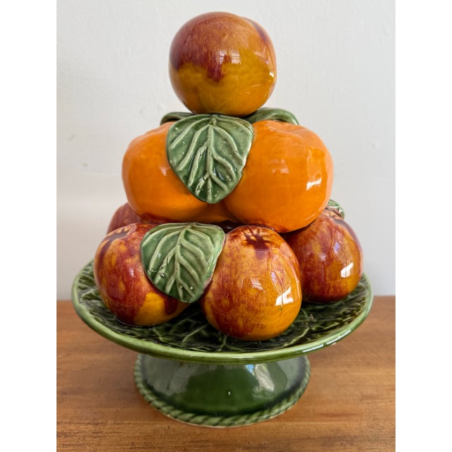 Hollywood Regency Late 20th Century Ceramic Fruit Topiary Centerpiece For Sale - Image 3 of 7