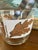 Metal Vintage Mid-Century Modern Ice Bucket With Ducks in Flight and Oak Leaf Motif, Gold Rim, and Stainless Steel Tongs - 2 pcs For Sale - Image 7 of 9