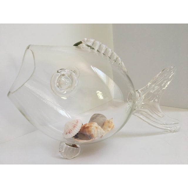 Large MidCentury Hand Blown Glass Fish Bowl Chairish