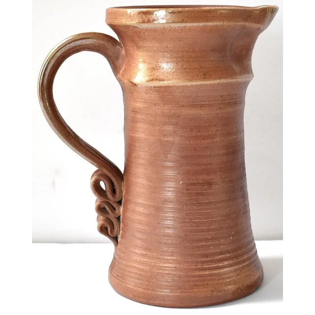 Vintage Art Pottery Pitcher For Sale - Image 9 of 9