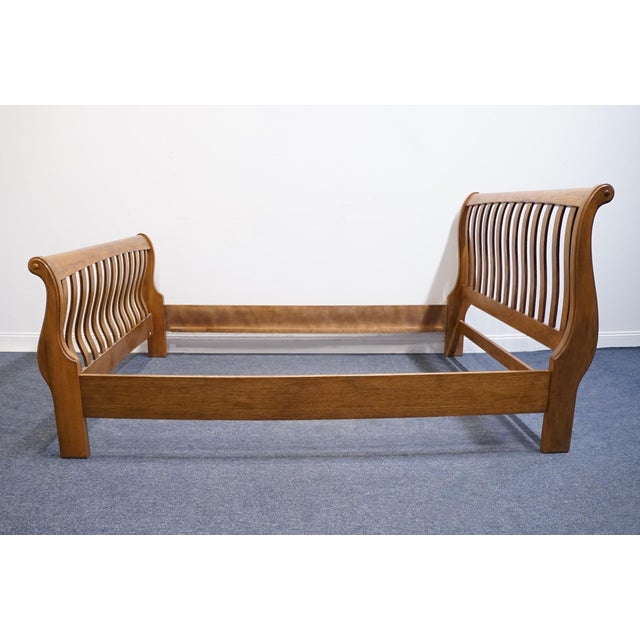 Vineyard Furniture Solid Oak Early American Rustic Style Queen Size Slatted Bed For Sale In Kansas City - Image 6 of 9