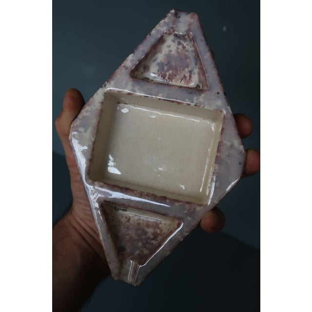 1960s French Modernist Ceramic Ashtray From the 50s/60s in Mottled, Cloudy Ceramic. For Sale - Image 5 of 8