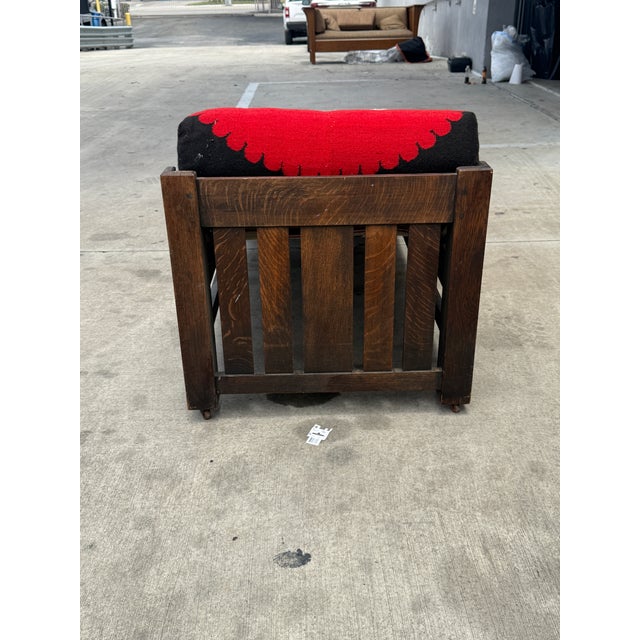 Brown Early L & Jg Stickley Mission Oak Fainting Couch For Sale - Image 8 of 18