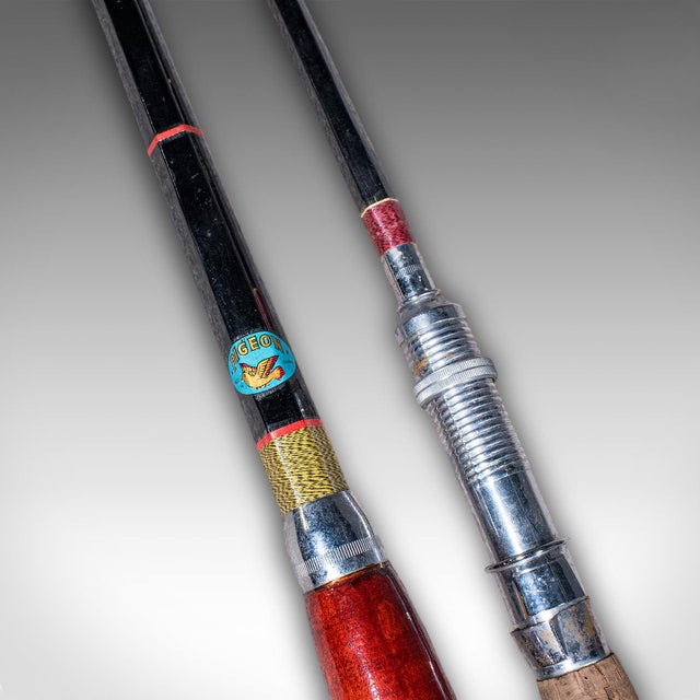 Vintage Cased Fishing Rod Set, Japanese, Cased, 8ft, 6ft, Mid Century, Pigeon For Sale - Image 6 of 12