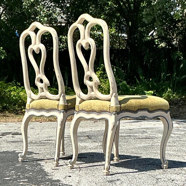 Vintage Regency Niermann Weeks Queen Anne Scroll Dining Chairs - Set of 2 For Sale - Image 9 of 10