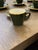 Late 20th Century Apilco Green + Gold Bistroware Demitasse Cups + Saucers, Set of Ten For Sale In San Francisco - Image 6 of 12