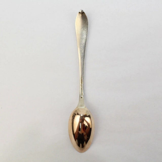 Traditional Tiffany & Co Gilt Sterling Silver Coffee Spoon w Applied Berries and Leaves For Sale - Image 3 of 6