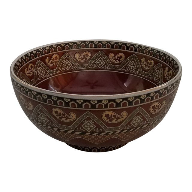Chinoiserie Hand Painted Ceramic Decorative Elephant Bowl For Sale