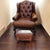 Vintage Zagaroli Chesterfield Hairy Claws Wingback Leather Chair & Ottoman For Sale - Image 11 of 12