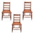 Antique American Classical Walnut Wood Chairs W/ Caned Seats Set of 3 For Sale