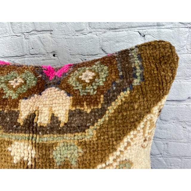 Turkish 20 x 20 Rug Pillow Whispering Mists Turkish Pillow Cushion Cover For Sale - Image 3 of 4