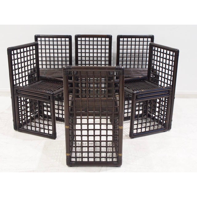 Afra & Tobia Scarpa Bamboo and Rattan Chairs by Afra & Tobia Scarpa for Maxalto, 1970s, Set of 6 For Sale - Image 4 of 16