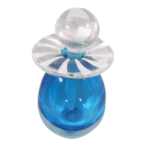Signed Blue Cased Art Glass Perfume Bottle
