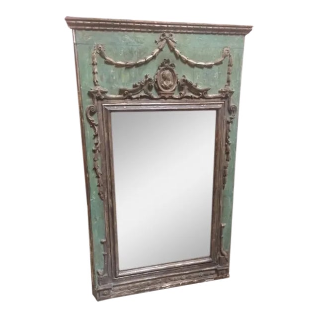 Late 18th Century Italian Green & Gold Mirror For Sale