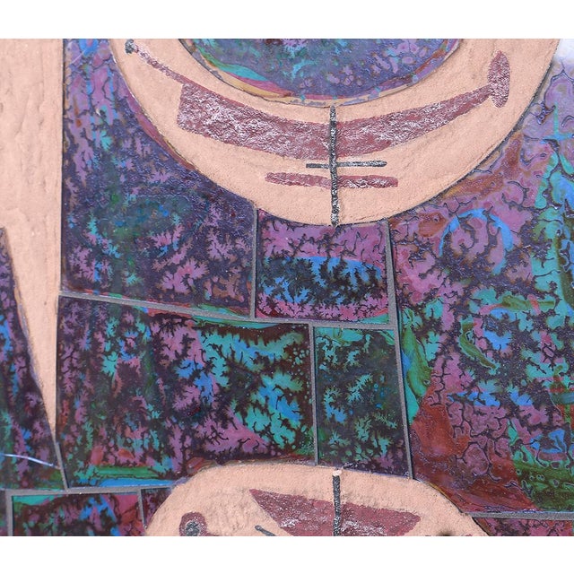 Vintage Art Wall Panel with Glass, 1960s For Sale - Image 4 of 9