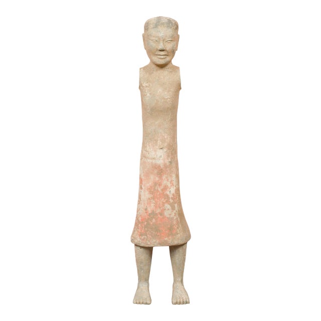 206 BC-24 AD Western Han Dynasty Chinese Original Polychromy Figurine For Sale