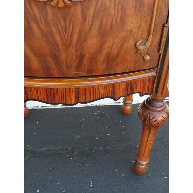 Jacobean Early 1900s Inlay Tall Nightstand End Side Table 6609 For Sale - Image 11 of 13