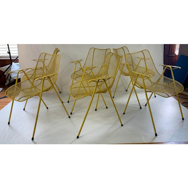 Russell Woodard Mid Century Modern Sculptura Outdoor Dining Chairs Set Of 6 Chairish