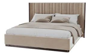 Saga 140 Italian Curved Bed in Velvet Fabric from Kabinet