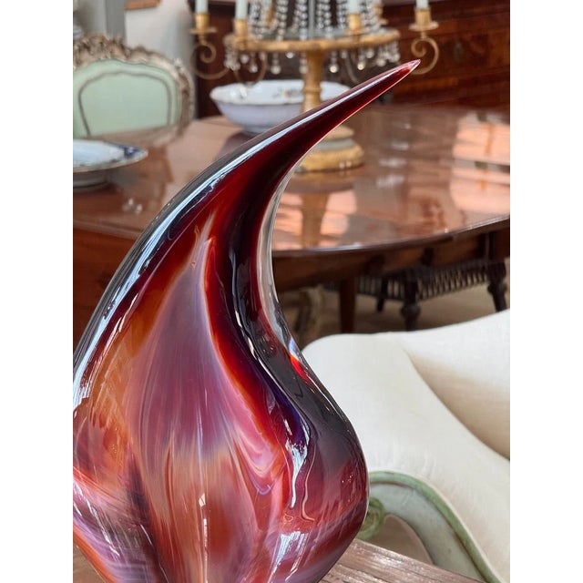 "Flame" by Dino Rosin (Italian B. 1949) Murano Art Glass Sculpture For Sale - Image 9 of 9