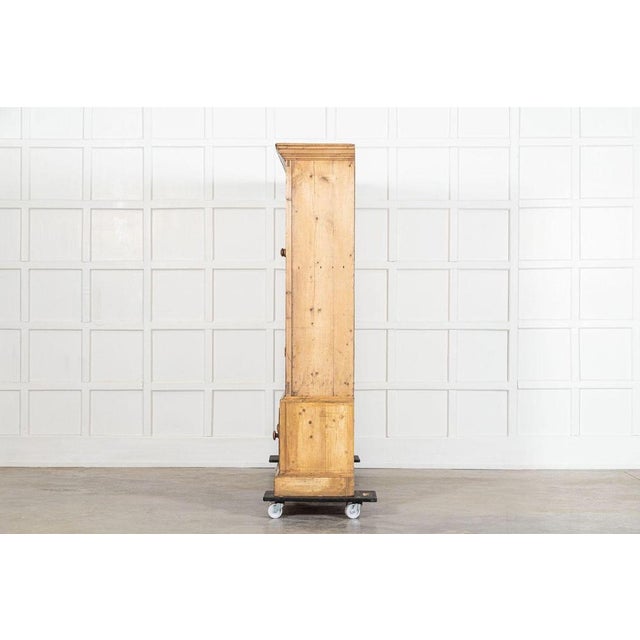 Wood Monumental 19th Century English Pine Housekeepers Cupboard, 1880s For Sale - Image 7 of 16