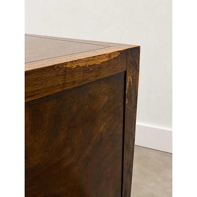 Wood Vintage Drexel Heritage Campaign-Style Armoire Cabinet With Brass Accents For Sale - Image 7 of 8