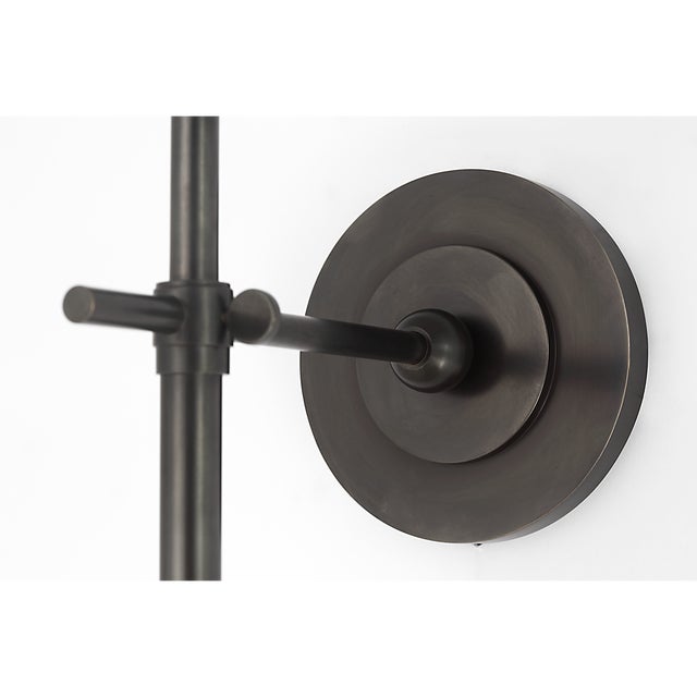 Visual Comfort Thomas O'Brien for Visual Comfort Signature Bryant 27" Cordless Tail Sconce in Bronze with Linen Shade For Sale - Image 4 of 13