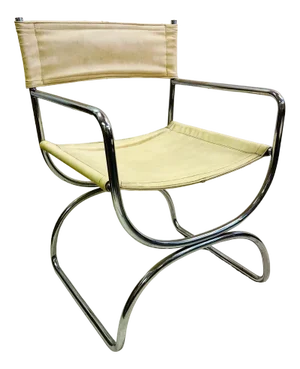Set of Mid-Century Chrome and Cream Dining Chairs, 1970s