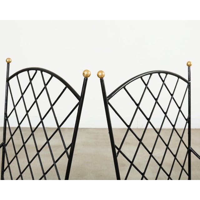 Set of Six Mario Papperzini Style Iron Garden Dining Chairs For Sale - Image 13 of 18