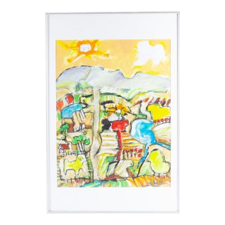 Abstract Mixed Media Painting by James L. Bruch For Sale