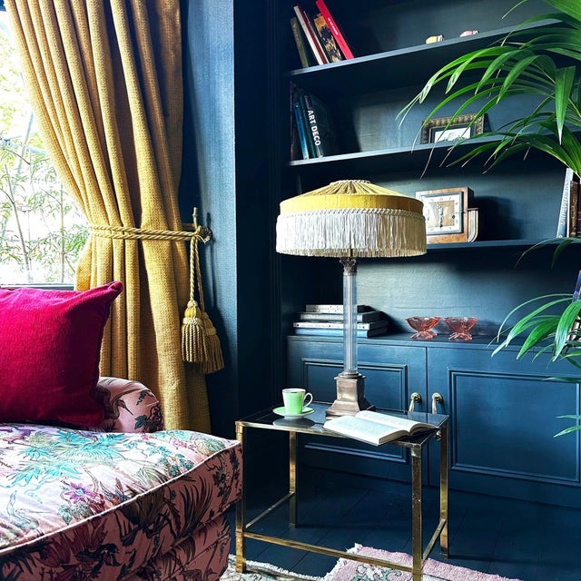 The Gold Peggy Silk Fringed Lampshade Handmade in England Luminous, glamorous and full of Art Deco elegance, The Gold...