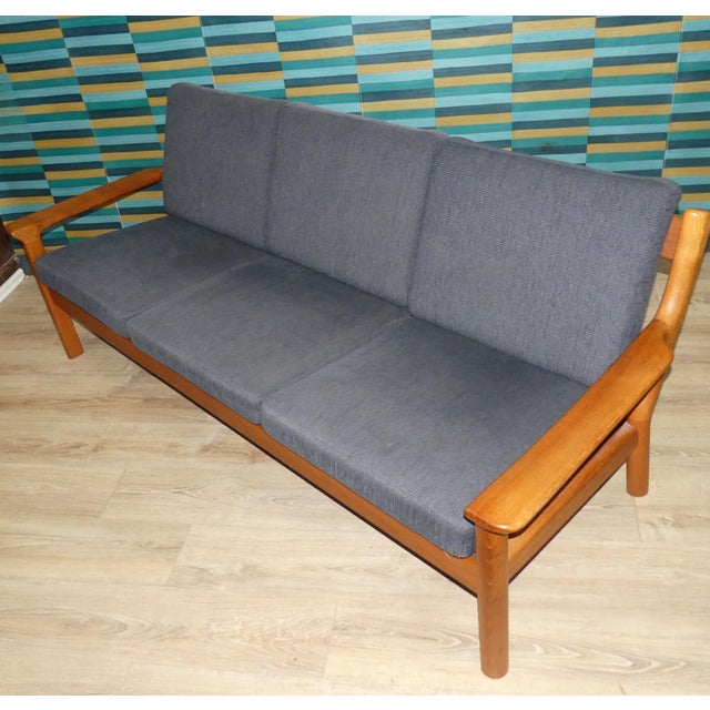 1970s Vintage Three-Seater Sofa in Teak by Juul Kristensen, 1970s For Sale - Image 5 of 12