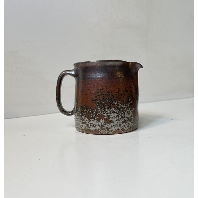 Brown Danish Glazed Stoneware Jug by Jacob E. Bang, 1960s For Sale - Image 8 of 9