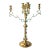Large 1940s Brass Candelabra for Seven Candles For Sale
