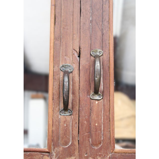 Mid-Century Modern Transom Door Scalloped Cut Outs Mirrored For Sale - Image 3 of 12