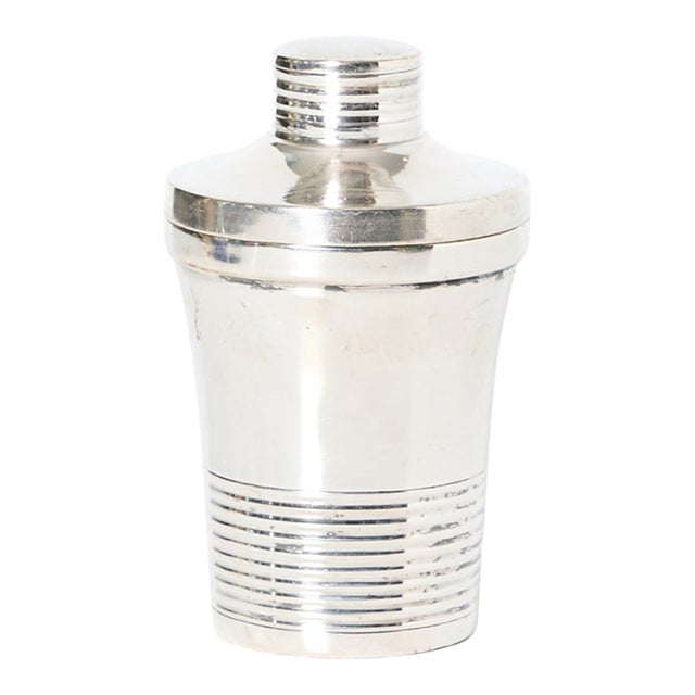 1930s Single Mini Silver Plate Cocktail Shaker For Sale