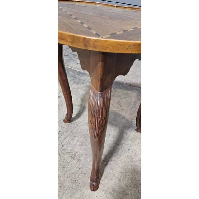 Baker Furniture Mahogany Clover Occasional Table With Top Checker Inlay For Sale In Cleveland - Image 6 of 8